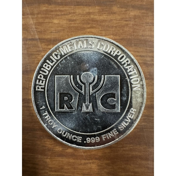 1 Troy Ounce .999 Silver Republic Metals Corporation Round