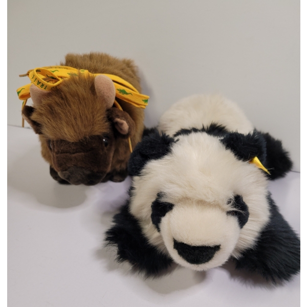 A Bear And Bull Stuffie One Is Steiff Original