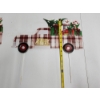Image 4 : 3 Outdoor Metal Christmas/Holiday Red Plaid Truck and Tree Stakes - Approx. 16in Tall