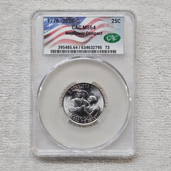 1776~2026-D CAC MS64 Mayflower Compact Quarter