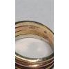 Image 5 : 14K Gold Tri-Color Stacked Wave Ring With Clear Accent Stone - Size 5 - Weight: 4.9g