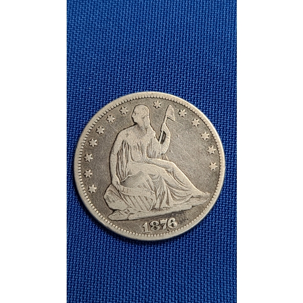 1876 90% Silver Seated Liberty Half Dollar