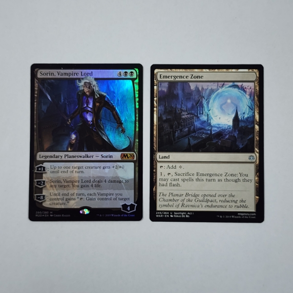 Two Magic The Gathering Trading Cards Including Holo Mythic Rare Planeswalker Sorin