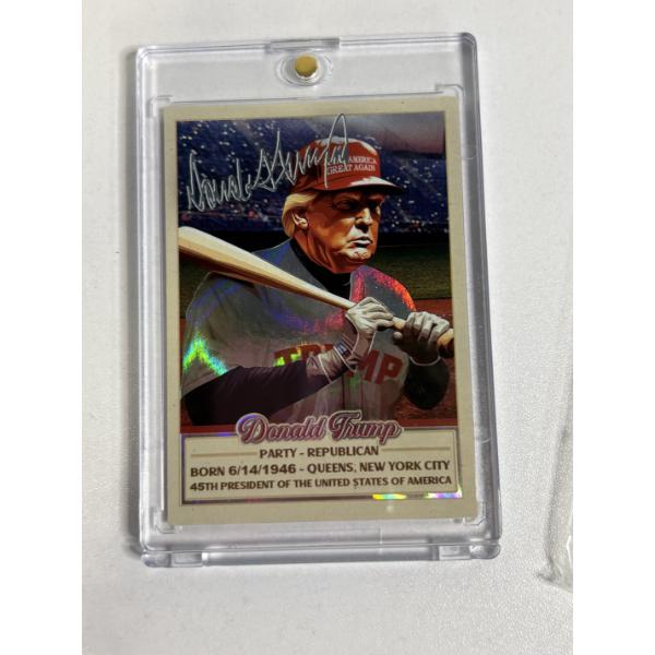 Donald Trump Baseball Photo in Plastic Casing - Born 6/14/1946- Queens, NY - 45th President
