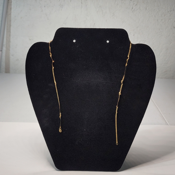 14K Yellow Gold Damaged Herringbone ~15" Necklace TW: 1.2g