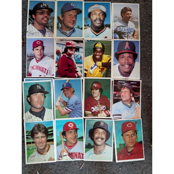 Large Collection Of Jumbo Topps Baseball Cards From 1980s Featuring Pete Rose & Some Doubles