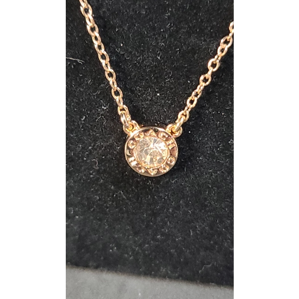 Open Circle Necklace & Tea Rose Stud Set