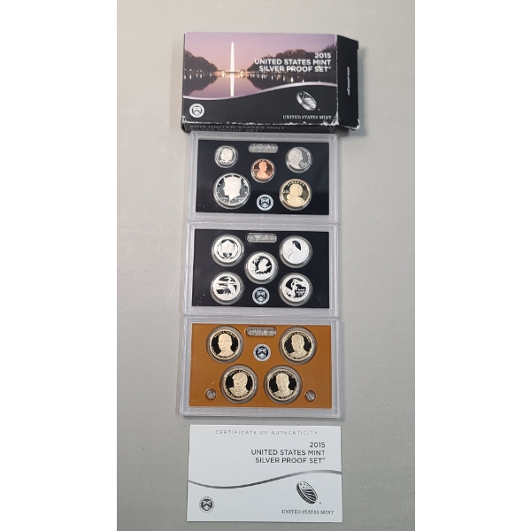 2015 United States Mint Silver Proof Coin Set Featuring 2015-S 90% Silver Kennedy Half Dollar