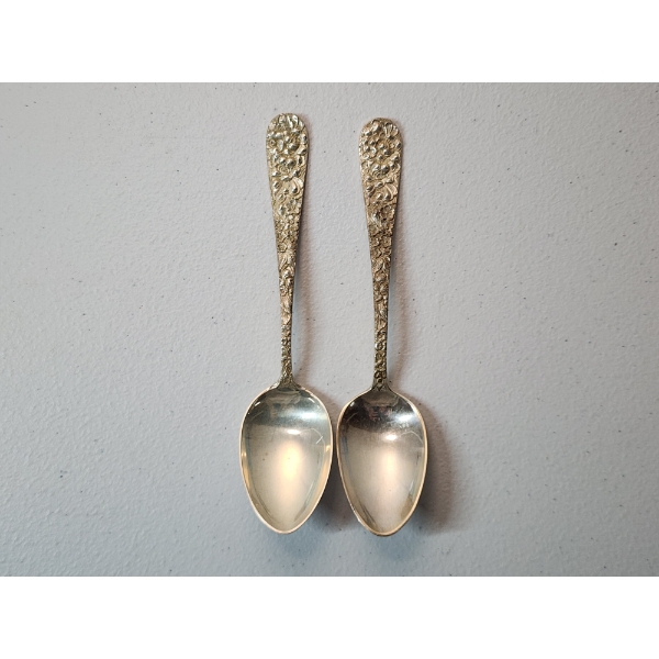 x2 Steiff "Rose" Pattern Sterling Silver Spoons TW: ~63g - See Description