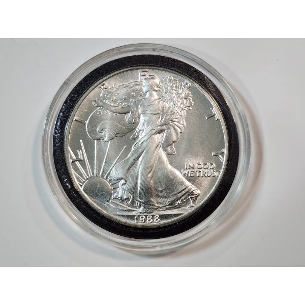 1988 American Silver Eagle - 1 oz .999 Fine Silver Coin - In Capsule 