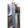 Image 2 : 1st Of Two (2) Offered - 60" Tall Brushed Steel Floor Lamp With 12 x 14 x 10 Inch Shade - Exc Condit