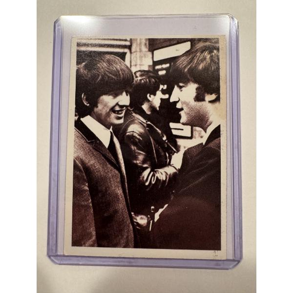 RARE 1964 Topps The Beatles JOHN & GEORGE Trading Card In Protective Holder - Mint Condition