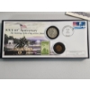 Image 2 : WWII 60th Anniversary Commemorative Coin and Stamp Set Including Silver Half Dollar