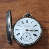 Image 3 : Antique Late 1800's Sterling Silver H.Samuel English Railroad Pocket Watch ~ Total Weight 126 Grams