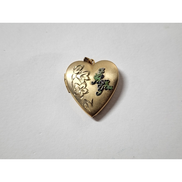 14K Gold-Filled Heart Locket Pendant TW: 3.3g