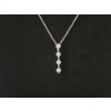 Image 2 : Gorgeous 14K White Gold 16" Necklace With Diamond Drop Pendant - TW: 2.7g