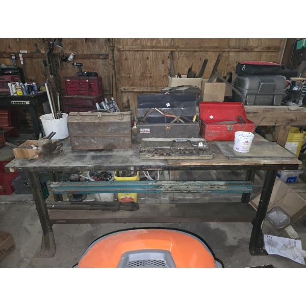 Metal Base Work Table - 25"x72"x33.5" - Contents Not Included
