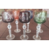 Image 2 : Set Of 6 Colored  8" Brandy Glasses As Shown - Slightly Used 