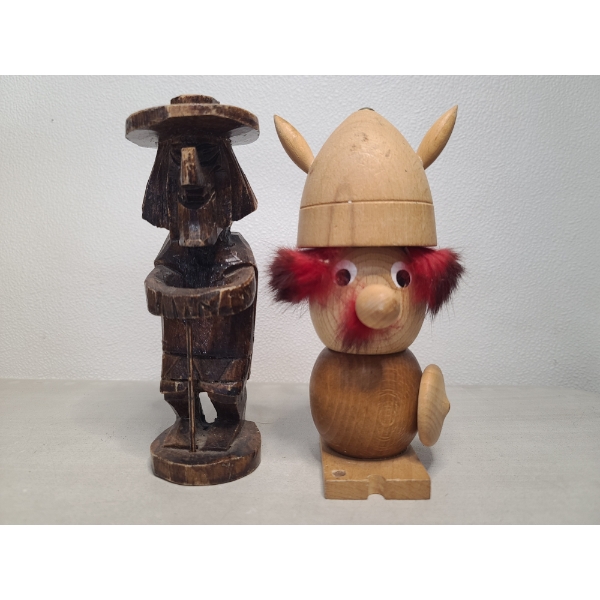 Hand Made & Carved Wooden Statue Figure Art Pieces