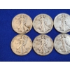 Image 2 : x10 Assorted Years Walking Liberty 90% Silver Half Dollars FV: $5.00