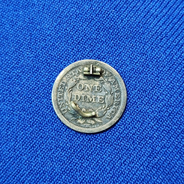 90% Silver Barber Dime Coin Pin Brooch