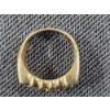 Image 2 : Vintage 14k Yellow Gold Ring Featuring a Cluster of Diamonds in Textured Nugget-Style Setting (8.8g)