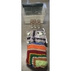 Image 1 : Two Hand Made Afgan Blankets, Storage Tote, & 6 Pretty Stripped Wine Glasses