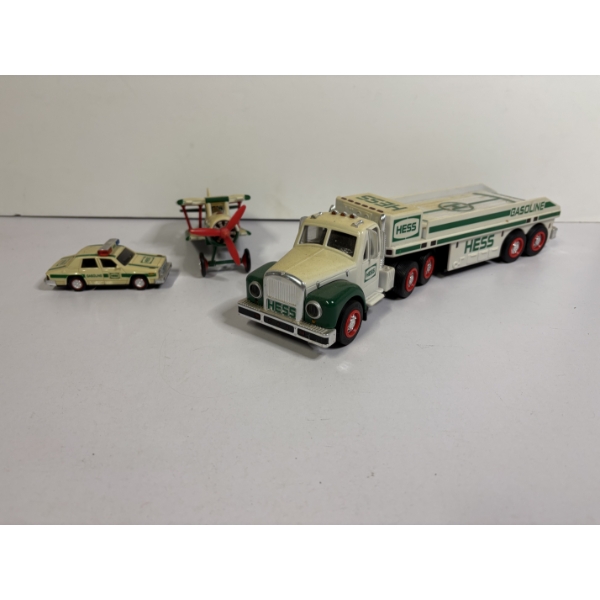 Hess Gasoline Semi Toy Truck - Airplane & Police Car