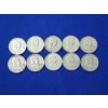 Image 1 : Lot of 10 Assorted Years Franklin Silver Half Dollars FV: $5.00