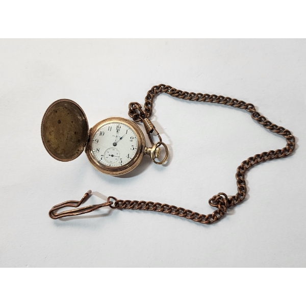 Vintage Elgin Gold-Filled Pocket Watch on 14" Chain