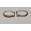 Image 1 : 10K Yellow Gold Huggie Hoop Earrings With Diamonds - Weight: 1.8g