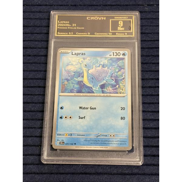 2024 Graded Lapras Pokémon card from the 2024 Scarlet & Violet—Stellar Crown - 7-Eleven Exclusive