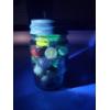 Image 2 : Vintage Mason Jar of Shooter Marbles Including Uranium