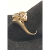 Image 2 : Women's 14K Yellow Gold Plumb Cocktail Ring With Channel Set Diamonds - Size 7.5 - Weight: 4.1g