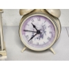 Image 3 : 2 Clocks: Bulova Carriage Desk Mantel Clock Quartz & Floral Alarm Clock