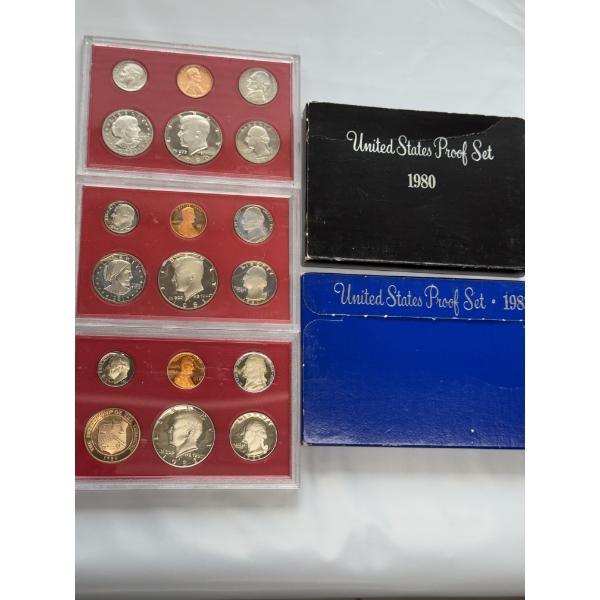 Five Assorted U.S. Mint Proof Sets: 1981-1983 - Great Condition