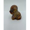 Image 1 : Adorable Degenhart Uranium Glass Dog Figurine - Dark Ivory Slag - ~2.5 inches