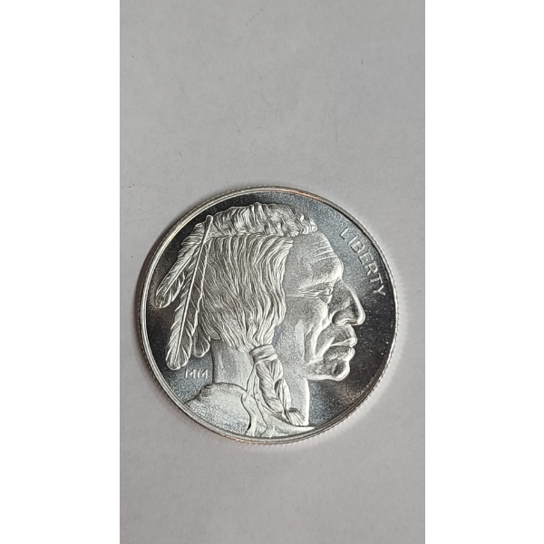 Mason Mint One Troy Ounce .999 Fine Silver Indian Head Buffalo Round - Mint Condition