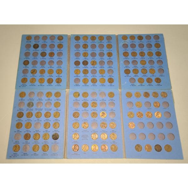 Assorted Years Lincoln Wheat/Lincoln Cents In Whitman Coin Collection Books - Face Value: $1.09