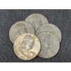 Image 1 : Five 90% Silver United States Franklin Half Dollars ~ $2.50 Face Value