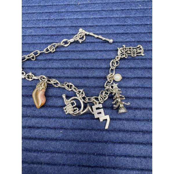 Charm Bracelet - Costume Jewelry - Music Notes - Scroll - Christmas Tree - Charms 