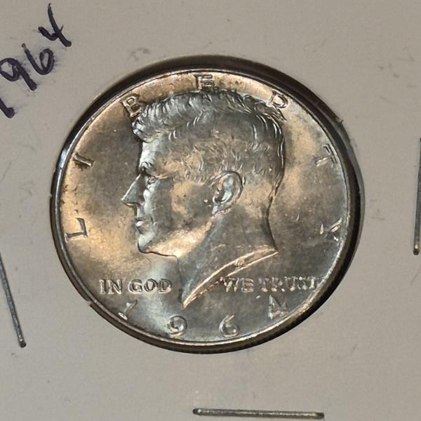 U.S. 90% SILVER COINS - BU CONDITION 1964 JOHN  F KENNEDY HALF DOLLAR  (3 OF 3 OFFERED)