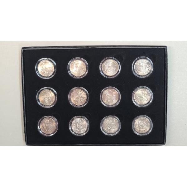 Collection Of (12) United States U.S. Territories Quarters Program Quarters In Coin Capsules -FV: $3