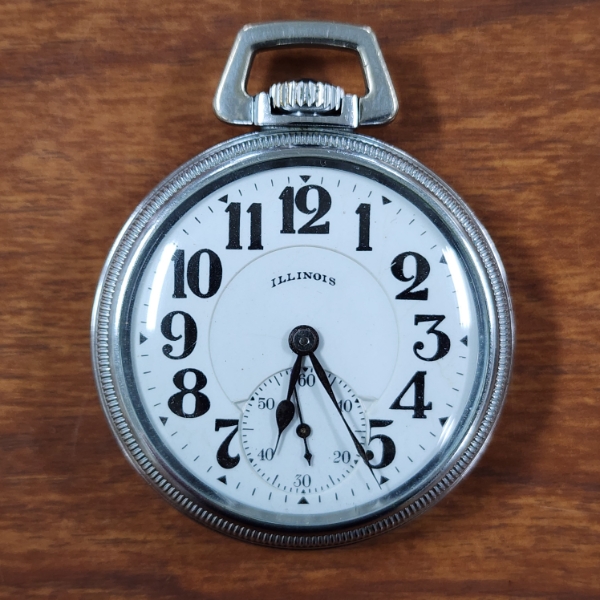  Vintage Illinois Bunn Special Railroad Base Metal Pocket Watch 