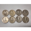 Image 2 : x8 Assorted Years 90% Silver Washington Quarters - FV: $2.00