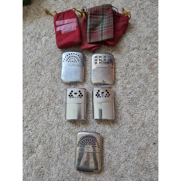 PICKUP IN CANTON - Five Vintage Metal Handwarmers 