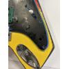 Image 10 : Modified B.C. Rich Warlock electric guitar with a custom painted red, yellow, and black finish 