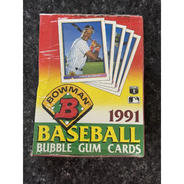 1991 Unopened Bowman MLB Baseball Wax Box - 36 Packs - Factory Sealed - Mint Condition