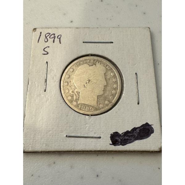 1899-S United States Barber Silver Quarter - Excellent Coin - LOW MINTAGE!!