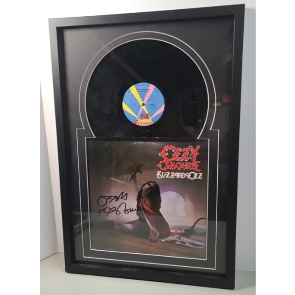 Ozzy Osbourne Signed "Blizzard Of Oz" Vinyl Record In 25"x17" Display Frame With Quarterdeck COA